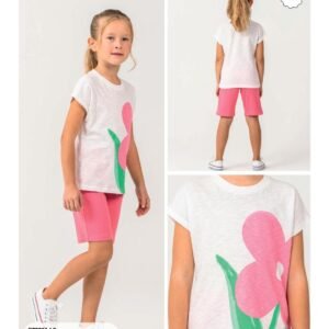 Rolypoly Kız Çocuk Krem Bermuda Takım